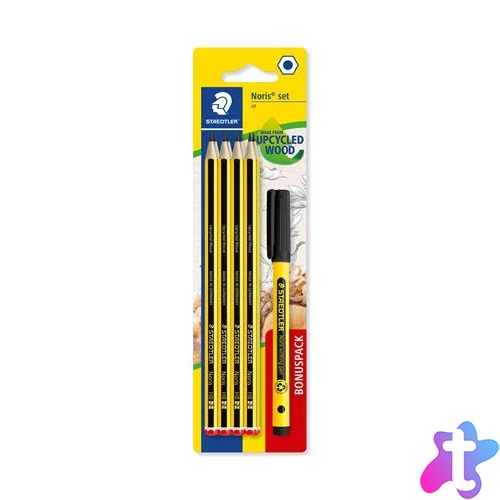 Grafitceruza készlet, tűfilccel, HB, hatszögletű, STAEDTLER "Noris® 120", 8+1 db