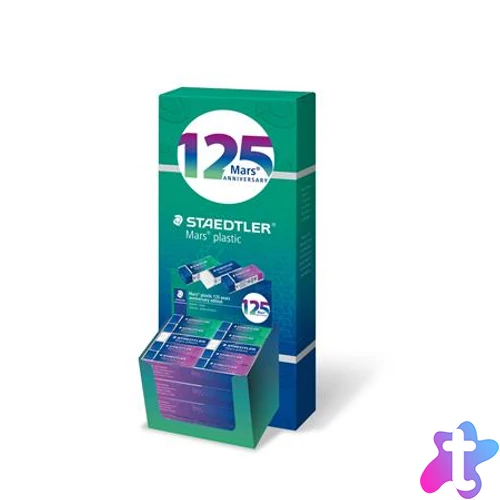 Radír display, STAEDTLER "Mars® Plastic 526, 125 years", kék-zöld-lila