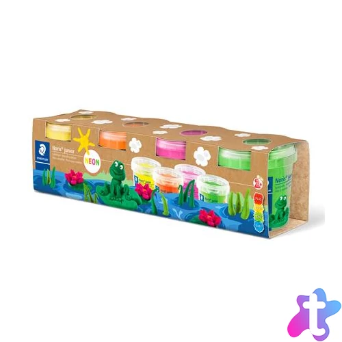 Modellező gyurma készlet, STAEDTLER "Noris® junior 813", 4 különböző neon szín