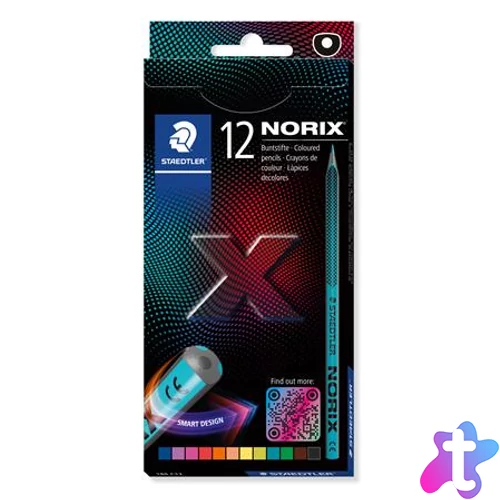 Színes ceruza készlet, STAEDTLER "Norix® 186", 12 különböző szín