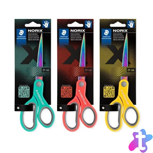 Olló, általános, 21 cm, STAEDTLER "Norix® 965", vegyes színek