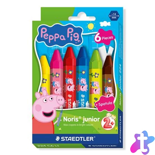 Zsírkréta, hatszögletű, jumbo, STAEDTLER „Noris® junior 224”, Peppa malac, 6 szín