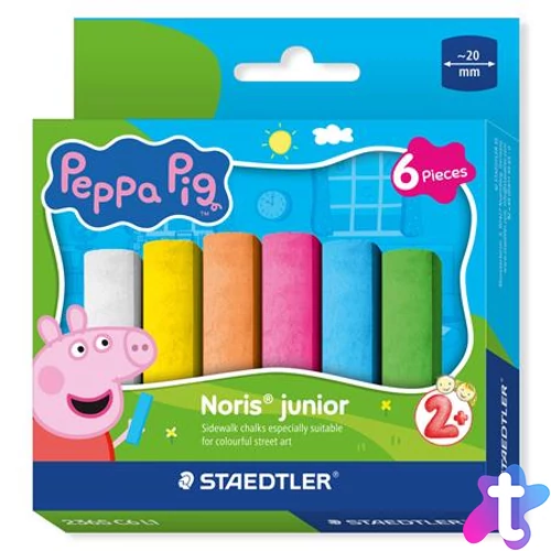 Aszfaltkréta, jumbo, STAEDTLER "Noris® Junior 2365", Peppa malac, 6 szín
