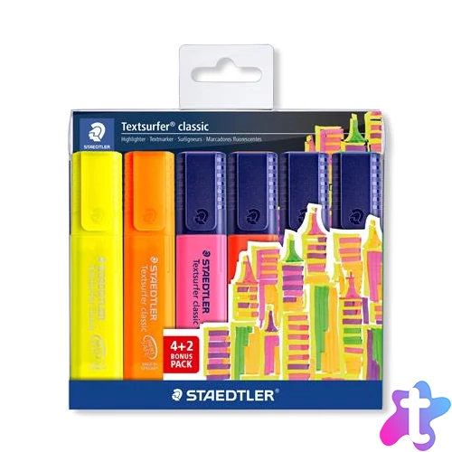 Szövegkiemelő készlet, 1-5 mm, STAEDTLER "Textsurfer® Classic 364", 4+2 szín