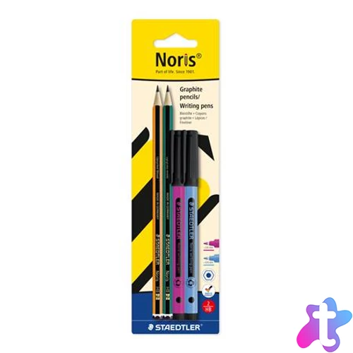 Grafitceruza és tűfilc készlet, STAEDTLER "Noris® colour edition set", lila+kék tűfilc