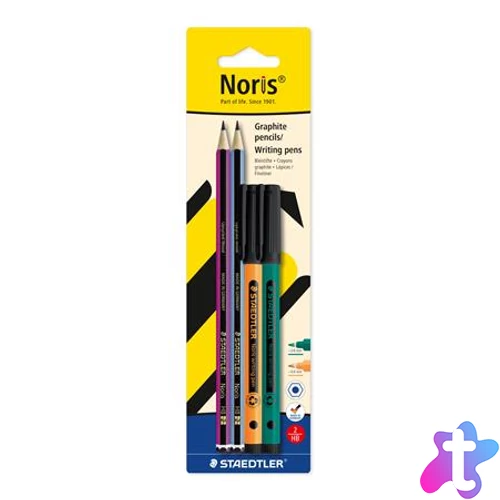 Grafitceruza és tűfilc készlet, STAEDTLER "Noris® colour edition set", narancs+zöld tűfilc