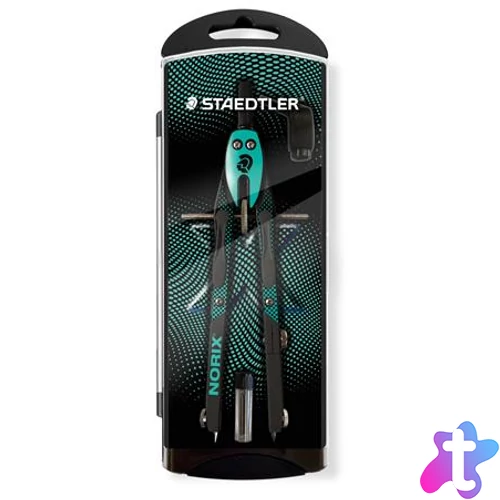 Körző készlet, precíziós, 3 darabos, STAEDTLER "Norix® 555", zöld