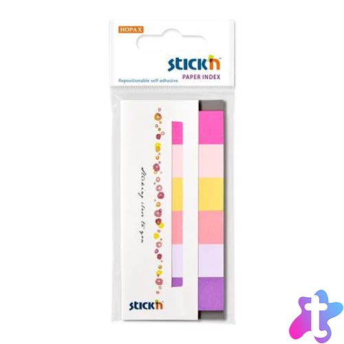 Jelölőcímke, papír, 7x30 lap, 45x15 mm, STICK N, tavaszi színek
