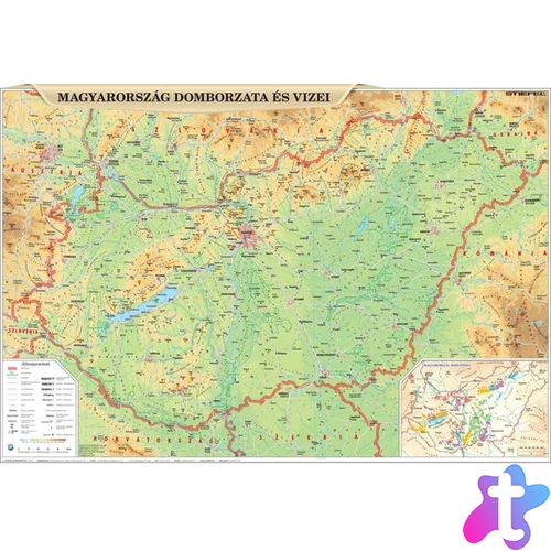 Könyökalátét, kétoldalas, STIEFEL "Magyarország domborzata/ Kárpát medence domborzata "