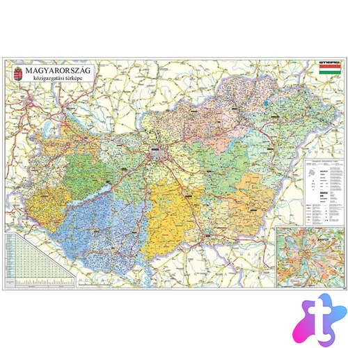 Könyökalátét, kétoldalas, STIEFEL "Magyarország Közigazg./ Mo. autótérkép"