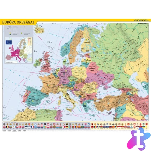 Könyökalátét, kétoldalas, STIEFEL, "Európa országai/Európa gyerektérkép"