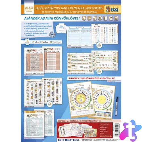 Tanulói munkalap csomag, 5 munkalap, 1 alátét, filc, STIEFEL "I. osztály"