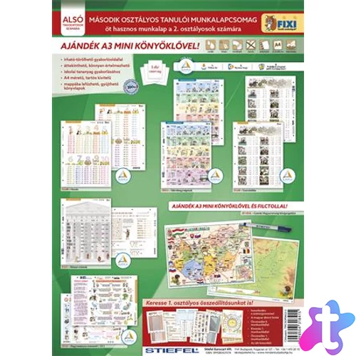Tanulói munkalap csomag, 5 munkalap, 1 alátét, filc, STIEFEL "II. osztály"