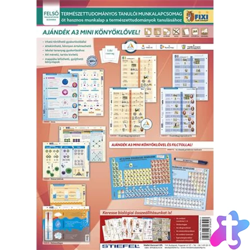 Tanulói munkalap csomag, 5 munkalap, 1 alátét, filc, STIEFEL "Természettudomány"