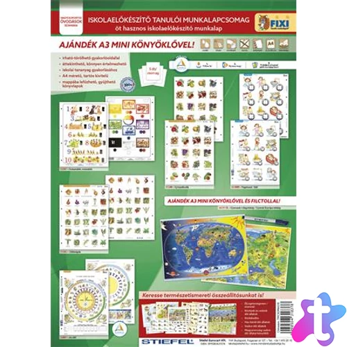 Tanulói munkalap csomag, 5 munkalap, 1 alátét, filc, STIEFEL "Iskolaelőkészítő"
