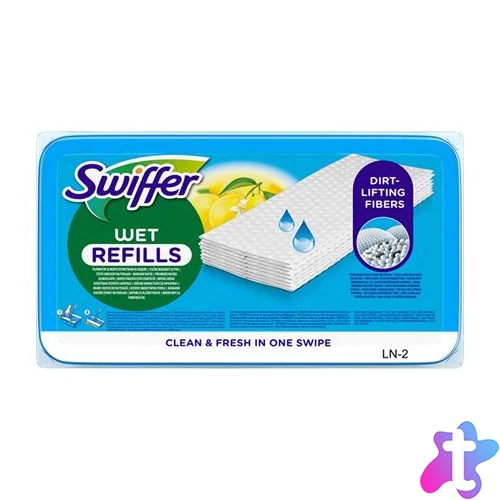 Nedves padlótörlő kendő, utántöltő, 24 db, SWIFFER "Sweeper", citrus illat