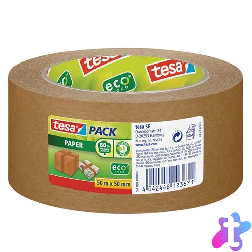 Csomagolószalag, papír, 50 mm x 50 m, TESA "tesapack® 57180" barna