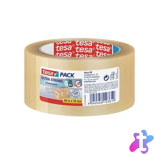 Csomagolószalag, 50 mm x 66 m, TESA "Ultra Strong", átlátszó