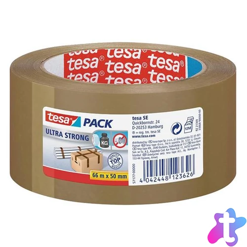 Csomagolószalag, 50 mm x 66 m, TESA "Ultra Strong", barna