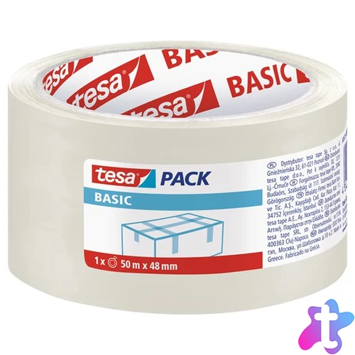Csomagolószalag, 48 mm x 50 m, TESA "Basic", átlátszó
