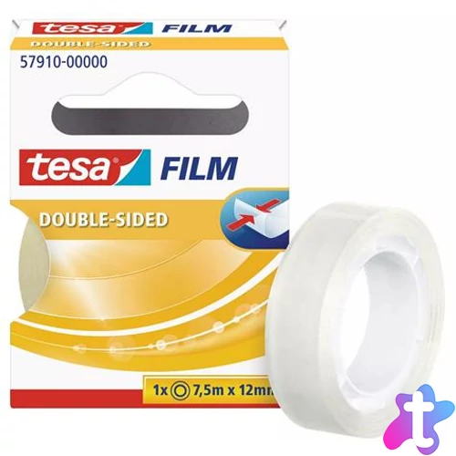 Ragasztószalag, kétoldalas, 12 mm x 7,5 m, TESA "tesafilm®"