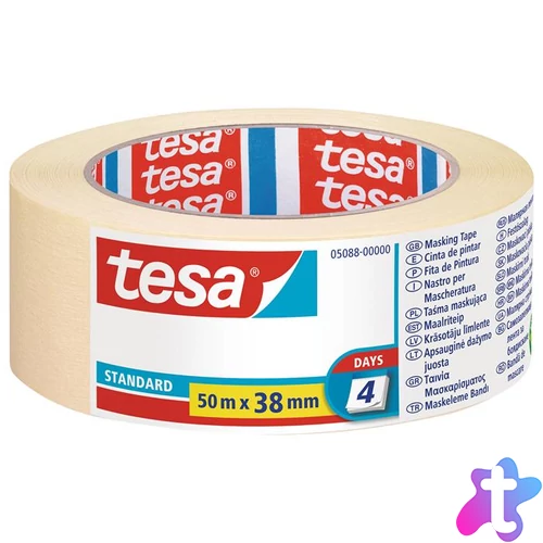Festő- és mázolószalag, 38 mm x 50 m, TESA "Standard 5088"