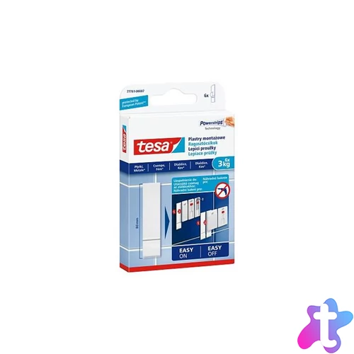 Ragasztócsíkok, utántöltő, TESA "Powerstrips®", sima felületekre