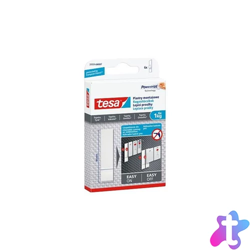 Ragasztócsík, utántöltő, TESA "Powerstrips®", érzékeny felületre