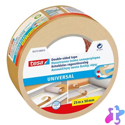 Ragasztószalag, kétoldalas, 50 mm x 25 m, TESA, "PP 56172"