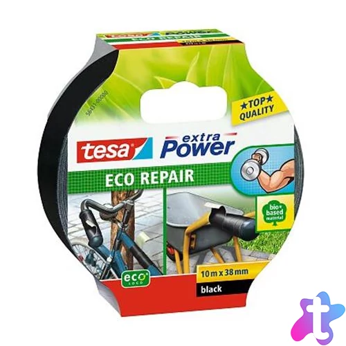 Javítószalag, 38 mm x 10 m, TESA "Extra Power Eco Repair", fekete