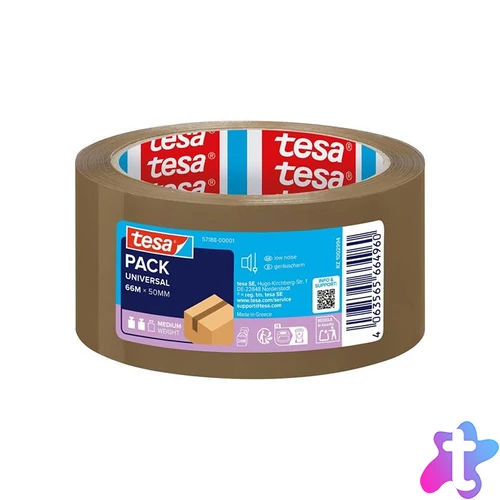 Csomagolószalag, 50 mm x 66 m, TESA "Pack Universal", barna