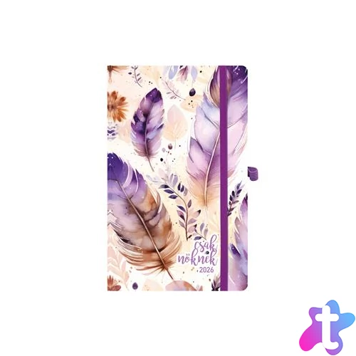 Naptár, tervező, A5, heti, TOPTIMER, "Csak Nőknek", lila toll