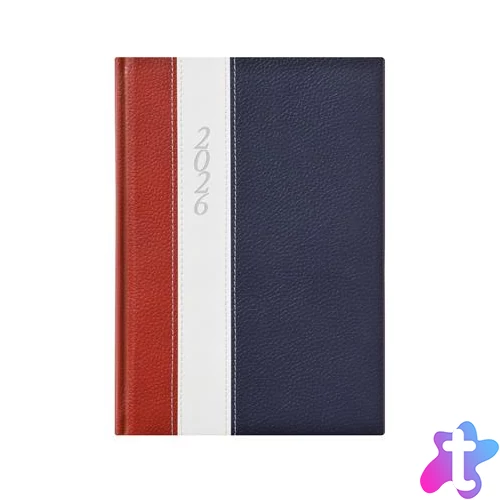 Naptár, tervező, B5, heti, TOPTIMER "Fashion", bordó-fehér-kék