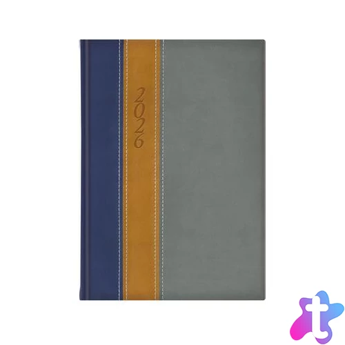 Naptár, tervező, B5, heti, TOPTIMER "Fashion", kék-okker-szürke