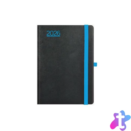 Naptár, tervező, A5, heti, TOPTIMER, "Nero", fekete-kék