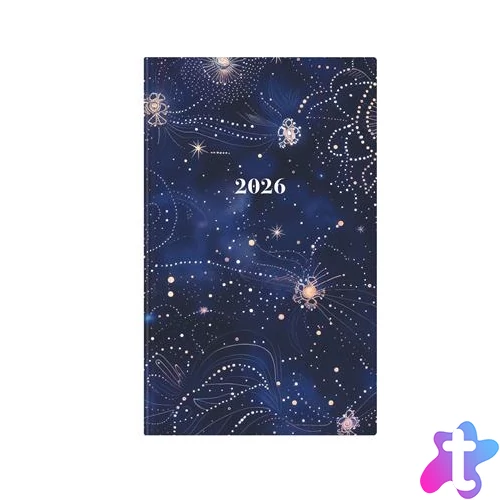 Naptár, tervező, A5, heti, keskeny, TOPTIMER, "Joy", galaxis