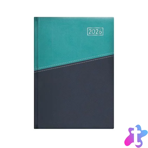 Naptár, tervező, B5, heti, TOPTIMER "Duplex", türkiz-kék