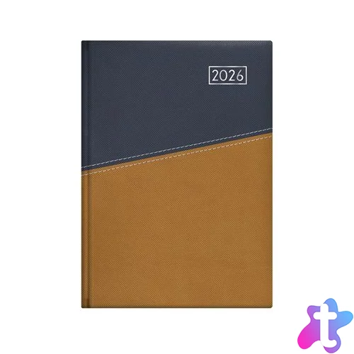 Naptár, tervező, A5, napi, TOPTIMER "Duplex", kék-mustár