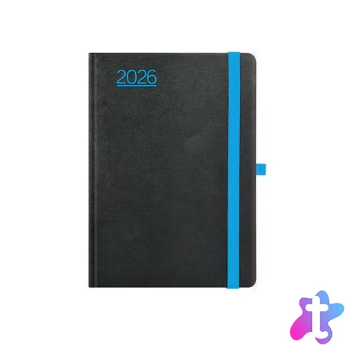 Naptár, tervező, A5, napi, TOPTIMER, "Nero", fekete-kék