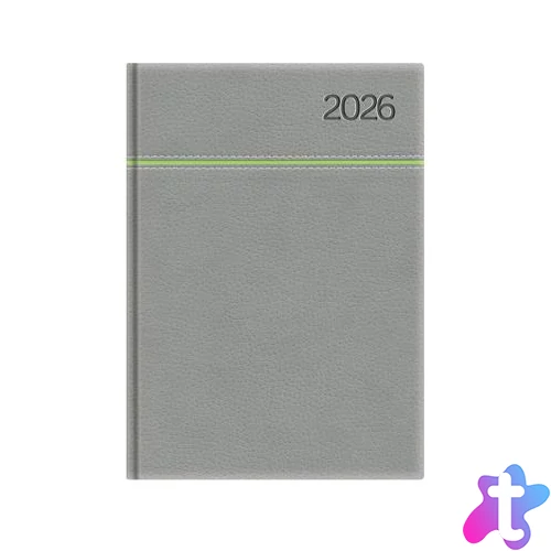 Naptár, tervező, A5, napi, TOPTIMER, "Young", szürke-zöld