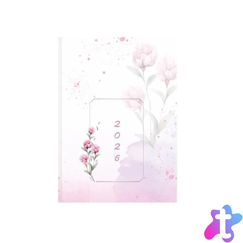 Naptár, tervező, B6, napi, TOPTIMER, "Joy", pünkösdi rózsa