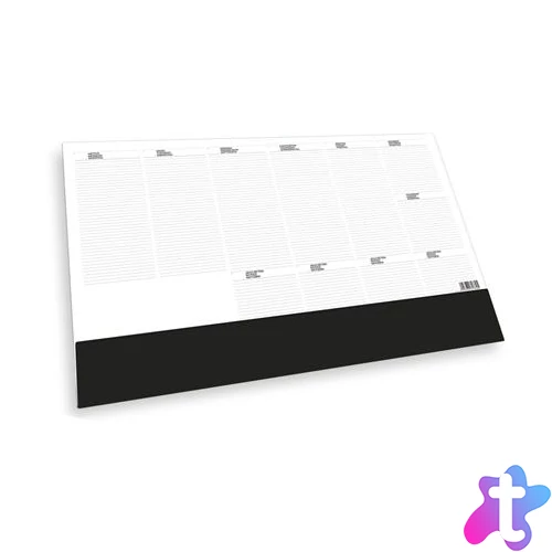 Könyökalátét, 576x407 mm, heti tervezővel, TOPTIMER "T110", fekete