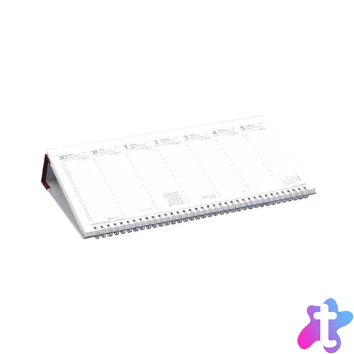 Naptár, asztali, fekvő, TOPTIMER, bordó