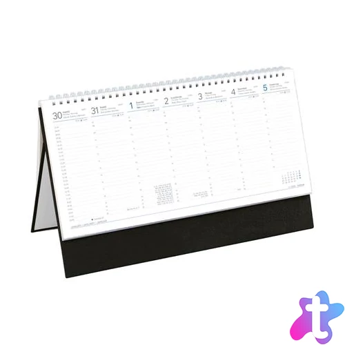 Naptár, asztali, álló, TOPTIMER, fekete