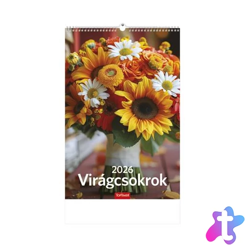 Naptár, fali, TOPTIMER "Virágcsokrok"