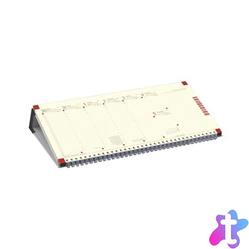 Naptár, asztali, fekvő, TOPTIMER, jegyzetblokkos, fekete