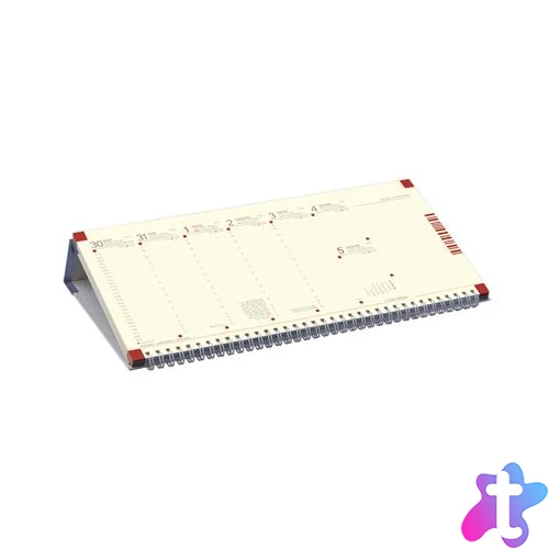 Naptár, asztali, fekvő, TOPTIMER, jegyzetblokkos, kék