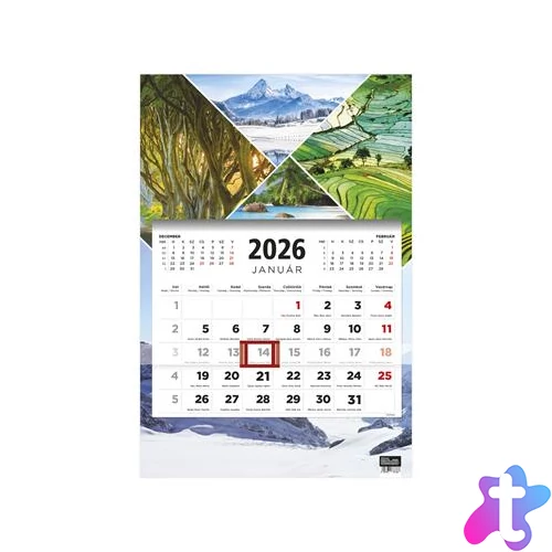 Naptár, speditőr, három hónapos, egy tömbös, TOPTIMER, "Évszakok"