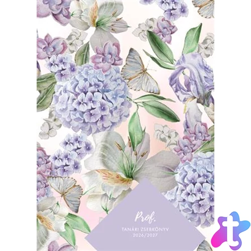 Tanári zsebkönyv, 2026/2027 tanév, A5, heti, TOPTIMER, "Hortenzia"