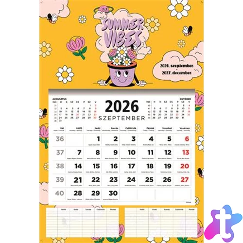 Naptár, fali, diák, 2026/2027 tanév, TOPTIMER, "Summer"
